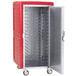 A red and silver Metro C5 holding cabinet with a door open.