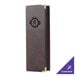 A brown leather Menu Solutions Royal Select menu cover with a logo on the front.