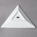 A white triangle shaped plate.