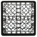 A black plastic Vollrath Traex glass rack with square compartments and a grid pattern.