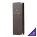 A brown leather Menu Solutions Royal Select Series menu cover with gold text.