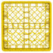 A yellow Vollrath Traex rack for 30 glasses with a grid pattern.