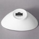 A white oval porcelain bowl with black text that reads "Whittier" on it.