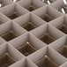A close-up of a white grid with a black border.