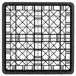 A black plastic crate with grids inside.