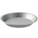 A close-up of a silver Vollrath Wear-Ever anodized aluminum pie pan.