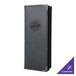 A black Menu Solutions Royal Select leather-like menu cover with a logo.