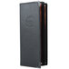 A black leather Menu Solutions Royal Select menu cover.