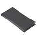 A black leather Menu Solutions Royal Select Series menu cover with a logo on it.