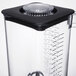 A Hamilton Beach polycarbonate blender container with a black lid.