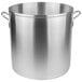 A large silver aluminum Vollrath stock pot with handles.