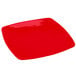a red square plate on a white background
