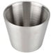 An American Metalcraft stainless steel sauce cup with a satin finish on a white background.