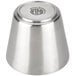 An American Metalcraft stainless steel round sauce cup with a logo on it.