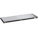 A rectangular black and white Hatco heated shelf.