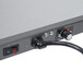 A close-up of a Hatco heated shelf warmer power cord.