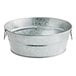 An American Metalcraft galvanized metal tub with two handles.
