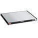 A rectangular black Hatco heated shelf with a white surface.