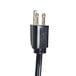 A black Hatco power cord with two gold plugs.