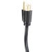 A black power cord with gold connectors for a Hatco heated shelf warmer.