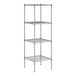 A wireframe Regency chrome shelving unit with four shelves.