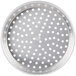 An American Metalcraft heavy weight aluminum pizza pan with holes.