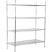 Regency 24 inch x 60 inch NSF Chrome 4-Shelf Kit with 74 inch Posts