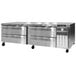 A stainless steel Continental Refrigerator chef base with four drawers.