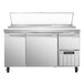 Continental Refrigerator CPA60 60 inch Customizable Pizza Prep Table with Two Full Doors and One Half Door