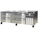 A stainless steel Continental Refrigerator chef base with four drawers.