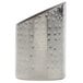 An American Metalcraft stainless steel sugar caddy with hammered dots.