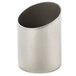 A silver stainless steel cylinder with a black lid.