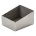 An American Metalcraft rectangular stainless steel sugar caddy with an angled lid.