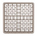 A Vollrath beige plastic glass rack with 49 compartments.