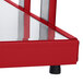 A red metal Hatco countertop buffet warmer shelf with glass top.