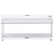 A white rectangular Hatco countertop buffet warmer with a clear glass top.