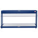 A navy blue Hatco buffet warmer with a glass top.