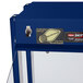 A navy blue Hatco countertop buffet warmer with a light on it.