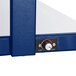 A close up of the thermostatic controls on a navy blue Hatco buffet warmer.
