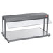 A grey metal Hatco countertop buffet warmer with glass shelves.