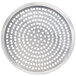 An American Metalcraft 14" Super Perforated Heavy Weight Aluminum Cutter Pizza Pan with holes in it.