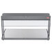 A grey rectangular Hatco buffet warmer with a glass top.