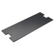 A black rectangular bamboo shelf with a white label.