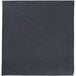 A black Hoffmaster linen-feel dinner napkin with a 1/4 fold.