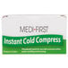 A white box with black and green text for Medique 72401 Medi-First Instant Ice Pack.