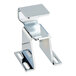 A chrome metal Kason door closer hook with a square shape and 1 1/8" offset mount.