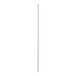 A long thin metal pole with a metal base and white text.