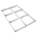 A white rectangular fiberglass sheet pan extender with metal corners and holes.