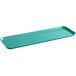 A green rectangular Cambro market tray with a handle.