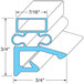 A diagram of a blue rectangular rubber door gasket.